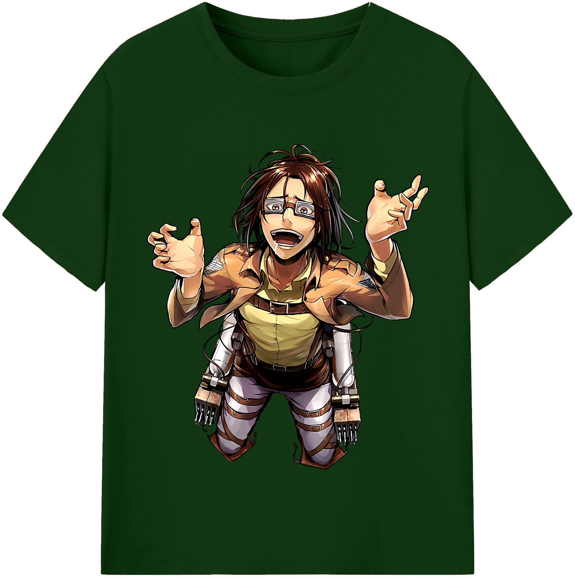 （画像用） 進撃の巨人 ハンジ·ゾエ Attack on Titan Hanji Zoe 綿100％半袖Tシャツ（フロントプリント）
